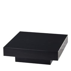 a black square table with silver edges