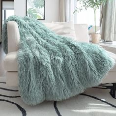 PRICES MAY VARY. √[Born For Furry Fanatics] : The only theme of these luxury reversible fluffy faux fur throw blankets is unique craftsmanship of fuzzy furry fluffy, which brings you extremely comfort and relaxing. Imaging how soft it is when the lovely & ultimately 2.75'' long hair fabric and skin-friendly velvet fleece mink reverse are seamlessly sewed together. Running your fingers through the fur, you will definitely release stress you didn't know you had! You will just luxuriate in the pure King Size Blanket, Cute Blankets, Faux Fur Throw Blanket, Faux Fur Blanket, Fur Throw Blanket, Blanket For Couch, Fur Blanket, Gray Blanket, Fluffy Blankets