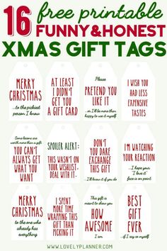 16 free printable funny and honest xmas gift tags for the family to give