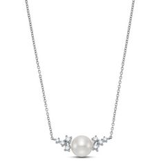 A stunning modern design, this pendant features a cultured pearl measuring 7.5-8.0 millimeters accented with round brilliant cut diamonds totaling 0.15 carats. Diamonds Direct, Round Brilliant Cut Diamond, Pearl Pendant, Round Brilliant, Womens Jewelry Necklace, Jewelry Necklace Pendant, Modern Design, Jewelry Necklaces, Diamonds