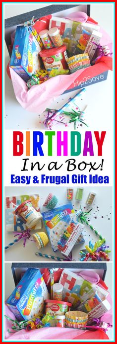 birthday in a box easy and frugaal gift idea