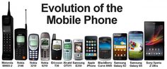 the evolution of the mobile phone from 1900 to present in an advertisement for motorola, samsung, nokia, and other brands