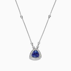 Effy Tanzanite Royale 14K White Gold Tanzanite Diamond Pendant, 1.82 TCW Luxury Tanzanite Necklace With Brilliant Cut, Elegant Gia Certified Trillion Cut Jewelry, Classic Tanzanite Jewelry In Trillion Cut, Trillion Cut Tanzanite White Gold Jewelry, Trillion Cut Tanzanite Jewelry In White Gold, Elegant Tanzanite Jewelry With Trillion Cut, Elegant Trillion Cut Tanzanite Jewelry, Classic Tanzanite Necklace With Brilliant Cut, Classic Tanzanite Necklace With Diamond Cut