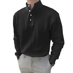 DESCRIPTION: * Item: Men Half Turtleneck Henry Shirt Spring/fall Long Sleeve Business Casual T-Shirt * Condition: 100% Brand New * Color:White   Black   Blue   Wine red   Pink   Light Brown   Light Blue   Light Gray   Dark Gray   Light purple   Dark purple  * Size:Asian S-5XL * Package:1pc (without any accessories ） NOTE: *Pls allow 0-3mm difference due to manual measurement.     Payment   ◆  Your Item(s) will be shipped within 5-15 business days once payment received.   ◆Standard shipping to US/UK,you may can get it in 10-20 Business days.   ◆Standard Shipping for Airmail via Post Office 11-30 business Days Come(approximately within 30 days) ship to other country.   ◆Our price does not include Duties, Value Added Taxes, Customs Clearance Fees and other charges.These charges are the buyer' Comfortable Blouses, Color Tops, Autumn Pattern, Cotton T Shirts, Evening Dresses Short, Mens Cotton T Shirts, Long Sleeve Polo Shirt, Pullover Shirt, Loose Tops