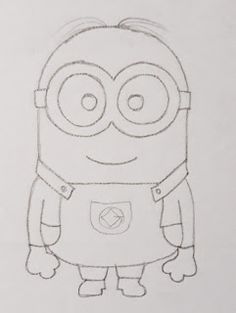 a pencil drawing of a minion from despicable me