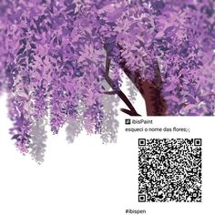 a tree with purple leaves is shown in the image and has a qr code on it