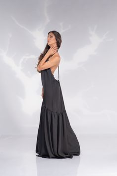 Dress For Women, Black Dress, Maxi Dress ♛ All of Rosche's pieces are created with the sole purpose that YOU feel beautiful! Enjoy unique details in combination with high-quality materials every day and make an statement every place you go! ♛ Perfect for every occasion! ♛ Sizes: XS-4XL ♛ Materials & Care: Chiffon ♛ Delivery: ✈ Ready to ship in 3-5 business days. Priority shipping is used for all our packages: STANDART shipping estimated time for delivery: * Shipping to USA & Canada ~ 10- Black Backless Summer Evening Dress, Black Maxi Length Evening Dress For Summer, Black Maxi Evening Dress For Summer, Black Maxi Length Summer Evening Dress, Fitted Black Backless Dress For Wedding, Black Sleeveless Maxi Dress For Wedding, Black Halter Neck Maxi Dress With Back Opening, Black Sleeveless Halter Wedding Dress, Black Sleeveless Halter Dress For Wedding