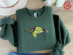 Grinch Ew People Embroidered Sweatshirt,Christmas Grinch Embroider Sweat,Funny Christmas Gift,Family Christmas Movie Shirt,Green Monster Tee 👌HOW TO ORDER Step 1: Click and select on the list to see more details about the product, including size, color, and any possible customization options. Step 2: Review your cart to make sure you have selected the correct item and quantity, then click the "Proceed to Checkout" button. Step 3: Enter the shipping address information and fill out the personali Christmas Movie Sweatshirts, Family Christmas Movies, Christmas Movie Shirts, Ew People, Cute Sewing Projects, Christmas Grinch, Green Monster, Green Monsters, Funny Christmas Gifts