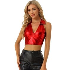 Read reviews and buy Allegra K Women's Shimmering Shiny Party Holographic Crop Metallic Halter Top Red Small at Target. Choose from contactless Same Day Delivery, Drive Up and more. Spiked Bra, Holographic Crop Top, Metallic Tops, Flowy Shirts, Holographic Design, Metallic Crop Top, Sparkle Shorts, Character Clothing, Dance Floors