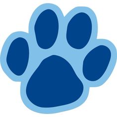 a blue paw print on a white background