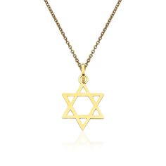 Ross-Simons - 14kt Yellow Gold Star of David Pendant Necklace. 18". An expression of faith. This wonderful show of heritage and spirituality assumes the form of the Star of David in polished 14kt yellow gold. Suspends from a cable chain with lobster clasp. 14kt yellow gold Star of David pendant necklace. Gold Star Of David Spiritual Necklace, Spiritual Yellow Gold Star Of David Necklace, Classic Star Of David Necklace As Gift, Classic Star Of David Necklace For Gift, Classic Yellow Gold Star Of David Jewelry, Yellow Gold Star Of David Necklace With Polished Finish, Gold Star Of David Necklace, The Star Of David, Star Of David Pendant