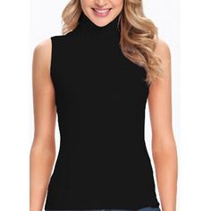 Great Shopping Women's Ladies Sleeveless Turtleneck Sweater Pullover T-Shirts Basic Stretch Top, women's tops Sleeveless Turtleneck Sweater, Sleeveless Turtleneck Sweaters, Sleeveless Turtleneck, Stretch Top, Perfect Wardrobe, Casual Clothes, Work Looks, Sweater Pullover, Women's Tops