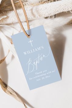 Dusty Blue Baptism Favor Tag Template, White Cross Dusty Blue Christening Thank You Tags, Printable First Communion Gift Tags, Boy Baptism Baptism Decor, Baptism Invitation Template, Printable Tags Template, Favour Tags Template, Baptism Invitation, First Communion Gifts, Tags Printable, Baptism Favors, Boy Baptism