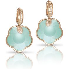 Pasquale Bruni Ton Joli Earrings in 18K Rose Gold With Sea Moon Gem Made of Turquoise and White Moonstone Doublet, White and Champagne Diamonds Elegant Moonstone Earrings With Moon Charm, Luxury Elegant Moonstone Earrings, Luxury Bezel-set Moonstone Jewelry, Luxury Multi-stone Moonstone Jewelry, Luxury Aquamarine Gemstone Earrings, Pasquale Bruni, White Moonstone, Romantic Evening, Christmas Cookies Decorated