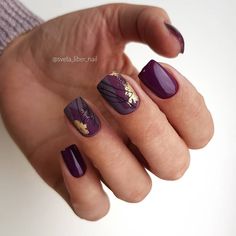 Foil Nail Designs, Foil Nail Art, Makeup Nails Designs, Manicure Nail Designs, Purple Nail Designs, Her Nails, Best Nail Art Designs, Foil Nails, Short Acrylic Nails