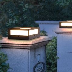 Rectangular Landscape Outdoor Lighting Garden Light Lamp - dazuma Fence Post Lights, Outdoor Garden Lights, Outdoor Columns, Fence Lights, Solar Powered Outdoor Lights, Landscape Pathway Lighting, Solar Post Lights, Outdoors Ideas, Column Lighting