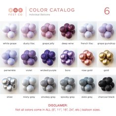 the color catalog for different colors of pearls