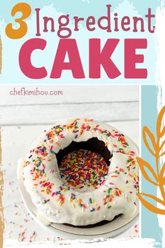 an image of a cake with white frosting and sprinkles