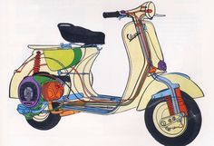 a scooter is shown in this drawing