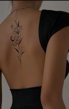 Explore beautiful and unique spine tattoos for women, from minimalist designs to meaningful symbols. Find the perfect inspiration here. Back Waist Tattoo For Women, Upper Spine Tattoos For Women, Center Back Tattoo Women, Womens Hip Tattoo, Flower Spine Tattoos For Women, Upper Back Tattoo Women, Tattoo Ideas Hip, Upper Back Tattoo, Waist Tattoo