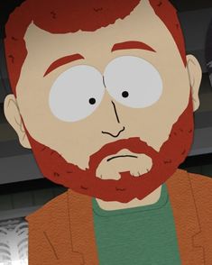 an animated image of a man with red hair and beard