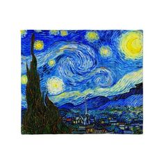 the starry night painting is on display