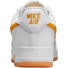 Nike Mens Air Force 1 '07 Basketball Shoes Color White/University Gold Size 5.5 Nike Air Force 1 With Branded Insole, Nike Air Force 1 With Gum Sole In Synthetic, Nike Air Force 1 Synthetic Sports Shoes, Nike Air Force 1 With Gum Sole For Sports, Nike Air Force 1 For Streetwear With Cushioned Footbed, Nike Air Force 1 For Sports With Branded Insole, White Leather Nike Air Max For Streetwear, Nike Air Force 1 With Gum Sole, White Running Shoes With Gum Sole For Streetwear