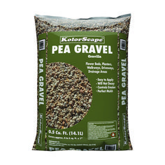 a bag of pea gravel on a white background