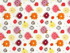 a white background with colorful flowers on it