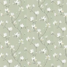 A paper radiating with elegance featuring blooming magnolia blossoms leaving a lasting impression. Shown here in the sage green colourway  other colourway available. Casadeco Wallpaper, Bedroom Wallpaper Accent Wall, Magnolia Wallpaper, Green Floral Wallpaper, Sage Green Wallpaper, Sage Green Bedroom, Sage Green Floral, Seamless Wallpaper, 4 Wallpaper