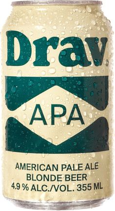 a can of beer with the word draw on it