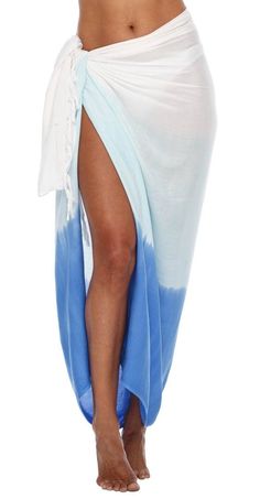 STYLISH BEACH BIKINI SARONG: If you are looking for a comfortable wrap to wear for your vacation getaway, Shu-Shi has vibrant beach sarongs made for you. Stylish tye dye sarongs for women are the perfect beach, cruise, resort and vacation accessory. Great for daring men as well! SOFT AND LUXURIOUS: Our sarong cover ups are made from soft fast-drying rayon fabric. Breathable material that you can wrap around you and create trendy new looks with the versatile beach skirt. This bathing suit wrap sa Beach Skirt Wrap Cover Up, Greece Fits, Long Beach Skirt, Long Beach Cover Up, Sarong Swimsuit Cover, Girly Crafts, Beach Wrap Skirt, Wrap Bathing Suit, Turquoise Ombre