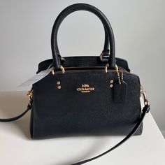 Black Leather With Gold Accents Originally Purchased Directly From The Coach Website Coach Lillie, Coach Website, Gold Accents, Gold Hardware, Coach Bags, Black Leather, Bag Lady, Leather, Women Shopping