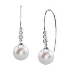 These exquisite pearl earrings add a touch of elegance to any occasion. These earrings feature two lustrous 9mm AAAA quality Freshwater pearls, hand picked for their gorgeous luster and unblemished surface. The pearls are mounted on the finest 18K gold with dazzling SI clarity diamonds. These earrings come packaged in a beautiful jewelry gift box, perfect for gifting. Luxury Pearl Embellished Earrings For Formal Occasions, Pearl White Akoya Pearl Earrings For Evening, Akoya Pearl White Pearl Earrings For Evening, Evening Akoya Pearl Earrings In Pearl White, Evening Akoya Pearl White Pearl Earrings, Formal Akoya Pearl Earrings With Ear Wire, Formal Akoya Pearl Earrings With Pearl Charm, Formal Akoya Pearl Drop Diamond Earrings, Fine Jewelry Akoya Pearl Earrings For Formal Events