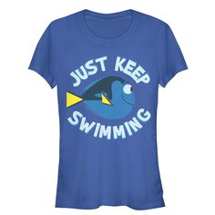 Just keep swimming with a fun new Finding Dory shirt! Shop Finding Dory graphic tees featuring Dory, Marlin, Nemo, Hank, Bailey, and all your favorite Finding Dory characters. Size: large. Color: royal blue. Gender: female. Age Group: adult. Pattern: Fish. Material: Cotton. Finding Dory Characters, Marlin Nemo, Dory Characters, Just Keep Swimming, Keep Swimming, Finding Dory, Sleeve Packaging, Slim Fit Shorts, Stylish Shirts