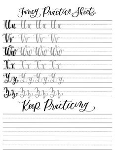 Fancy Practice Sheets - Lowercase & Uppercase {full Alphabet}  image and visual related images #handwriting #fonts #typography #lettering #font #moderncalligraphy #handwritten