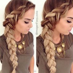 Lovely Dutch Side Braid Dutch Braid Hairstyles, Side Braid, Braided Hairstyles Tutorials, Dutch Braid, Gorgeous Hair, Hairstyle Ideas