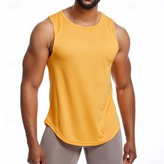 Season:Spring  Summer; Function:Soft,Breathable; Fabric:Polyester; Sleeve Length:Sleeveless; Gender:Men's; Style:Muscle,Fashion,Basic; Elasticity:Micro-elastic; Tops Type:Undershirt,Tank,Tank Top,Fitness Tank; Occasion:Gym,Sport,Casual Daily; Top Length:Regular; Fit Type:Regular Fit; Pattern:Plain; Neckline:Crew Neck; Front page:FF; Listing Date:02/21/2024; Production mode:External procurement; Bust:; Length [Top]: Mens Workout Tank Tops, Tuxedo Shirt Men, Chaleco Casual, Fitness Tank Top, Womens Basic Tops, Mens Outdoor Jackets, Trench Coat Men, Outwear Women, Linen Shirt Men