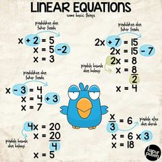 a blue bird is standing in front of a number line with the words linears written below it