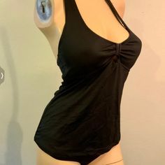 This Beautiful Black Tankini Is Classically Elegant And Never Goes Out Of Style Black Mid Length Halter Top With Peakaboo Under Bust. Hipster Bottom Elegant Black Tankini With Built-in Bra, Casual Black Halter Neck Tankini, Chic Black Stretch Tankini, Sleeveless Black Tankini For Night Out, Black Sleeveless Tankini For Night Out, Halter Top Swimsuits Tankini, Strapless Swimwear, High Neck Tankini Top, Bandeau Tankini Top