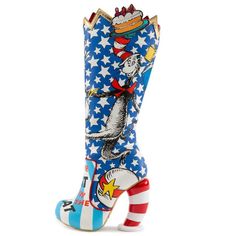 High End Quality Women's Boots | Free Shipping | Tiltedsole Unique Shoes Aesthetic, Dr Seuss Illustration, Statement Heels, Irregular Choice Shoes, The Cat In The Hat, Topsy Turvy, Cute Wedges, Dr Suess, Irregular Choice