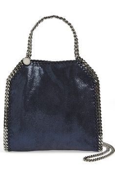 Main Image - Stella McCartney 'Mini Falabella' Faux Leather Crossbody Bag Luxury Metallic Clutch Bag, Metallic Rectangular Bag With Chain Strap, Top Handle Bag With Chain Strap For Night Out, Elegant Metallic Bag With Chain Strap, Trendy Metallic Evening Bags, Metallic Textured Leather Shoulder Bag For Evening, Chic Metallic Textured Leather Shoulder Bag, Chic Textured Leather Metallic Shoulder Bag, Metallic Textured Leather Evening Shoulder Bag