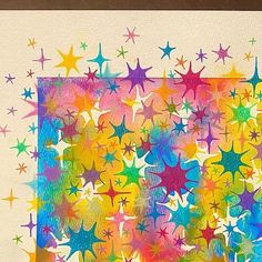 a painting with many stars painted on it