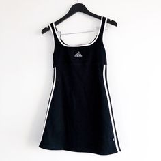 ➫ ✨ 90s Adidas Tennis dress ✨ ✰ This babe as tennis dress is sure to guarantee you're annoyingly cute and badass at the same time !  ✰ Really great condition for this vintage piece  ✄ Tagged XS  ➫ Feel free to message me if you have any further enquiries. V●ᴥ●V ･*:.｡. .｡.:*･゜ﾟ･*☆  For more visit http://Glaced.etsy.com Casual Mini Length Tennis Dress, Black Athleisure Mini Tennis Dress, Black Athleisure Mini Length Tennis Dress, Black Mini Length Tennis Dress In Athleisure Style, Black Mini Length Athleisure Tennis Dress, Casual Black Tennis Dress, Casual Black Mini Tennis Dress, Spring Mini Tennis Dress For Sports, Sporty Mini Tennis Dress For Workout