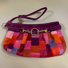 Like New, Never Used, Non-Smoking Home Coach Leather Wristlet With Zipper Closure, Chic Leather Clutch Wristlet, Coach Multicolor Wristlet, Multicolor Coach Wristlet For Daily Use, Coach Multicolor Pouch Wristlet, Coach Multicolor Travel Wristlet, Coach Multicolor Wristlet For Travel, Coach Multicolor Wristlet For Everyday, Coach Leather Pouch Clutch