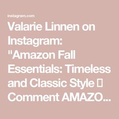 Valarie Linnen on Instagram: "Amazon Fall Essentials: Timeless and Classic Style
 
📲 Comment AMAZON if you love these outfits.

📲 Comment CART for shopping links to the outfits.

If I had to start from scratch and build a Fall Fashion wardrobe on a budget, here are the items I would purchase from Amazon. All of these items and outfits are in the Classic Style with European flare.  Quiet luxury on a budget!  Appropriate for women over 40, women over 50, women over 60, and women over 70.

You can see more of these outfits on that other social media channel with a Y and a T…that I can’t say on here without getting in trouble.

PS: #LTKFallSale starts TOMORROW…with special discount codes inside the ShopLTK app for J. Crew and Abercrombie! I’ll start posting my favorite pieces tomorrow but yo Luxury On A Budget, Getting In Trouble, 40 Women, Fall Essentials, Minimalist Wardrobe, Quiet Luxury, Women Over 50, Discount Codes, Over 60