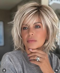 Long Layered Bob For Fine Hair, Over 55 Hairstyles, Shoulder Length Choppy Layers, Short Choppy Bob For Fine Hair, Long Angled Bob With Layers, Hair Styles For Layered Hair, Layered Bob With Bangs Over 50, Shaggy Bob For Fine Hair Over 50, Long Bob Hairstyles For Fine Hair