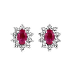 pair of ruby and diamond earrings