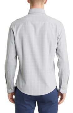 Smart, soft and easy to wear, this shirt woven in a cloudy check offers plenty of stretch to keep you moving comfortably day and night. Button-down collar Long sleeves with button cuffs 86% polyester, 18% spandex Machine wash, line dry Made in the USA of imported fabric Button Down Collar, Day And Night, Button Downs, Button Down Shirt, Nordstrom, Long Sleeves, Trim, Spandex, Collar