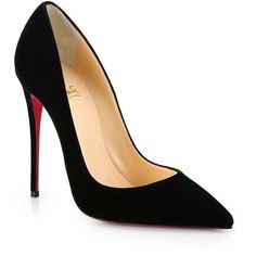 Heels Louboutin, Christian Louboutin Red Bottoms, Christian Louboutin Wedding, Pointy Shoes, Black Suede Shoes